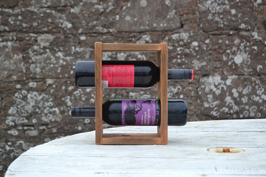Wine Bottle Holder, Reclaimed Wood Bottle Stand