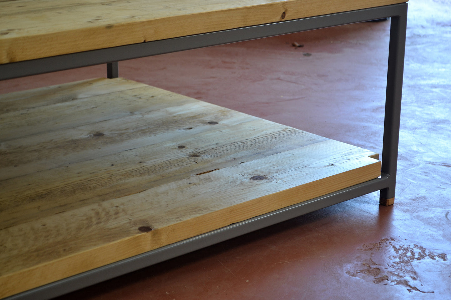 Industrial Coffee Table with Shelf