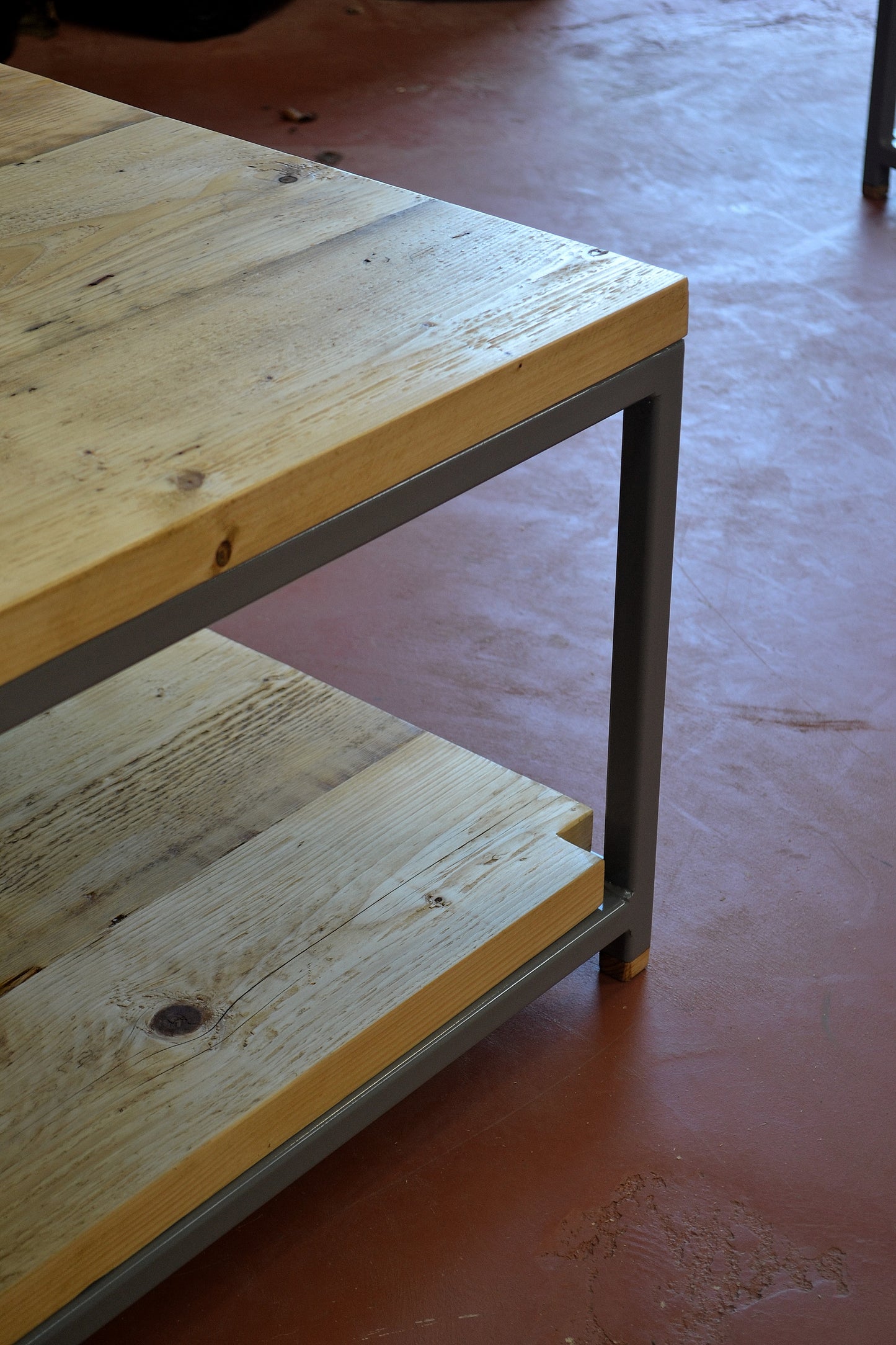 Industrial Coffee Table with Shelf