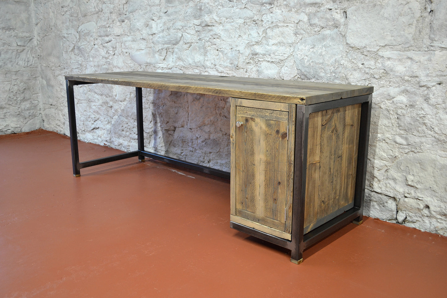 Industrial Desk with Cabinet