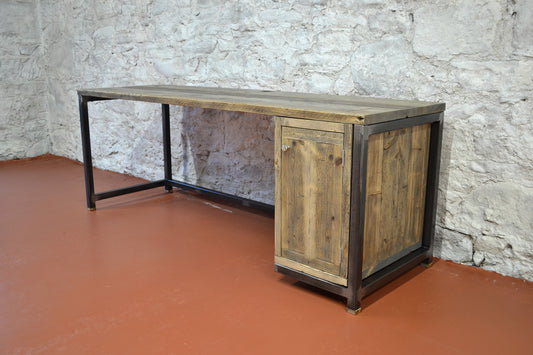 Industrial Desk with Cabinet