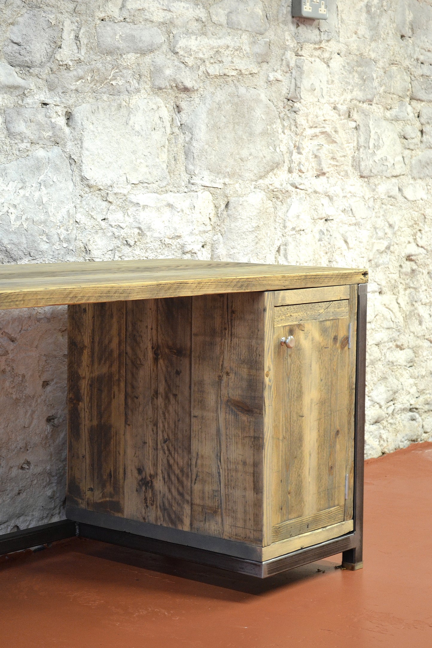 Industrial Desk with Cabinet