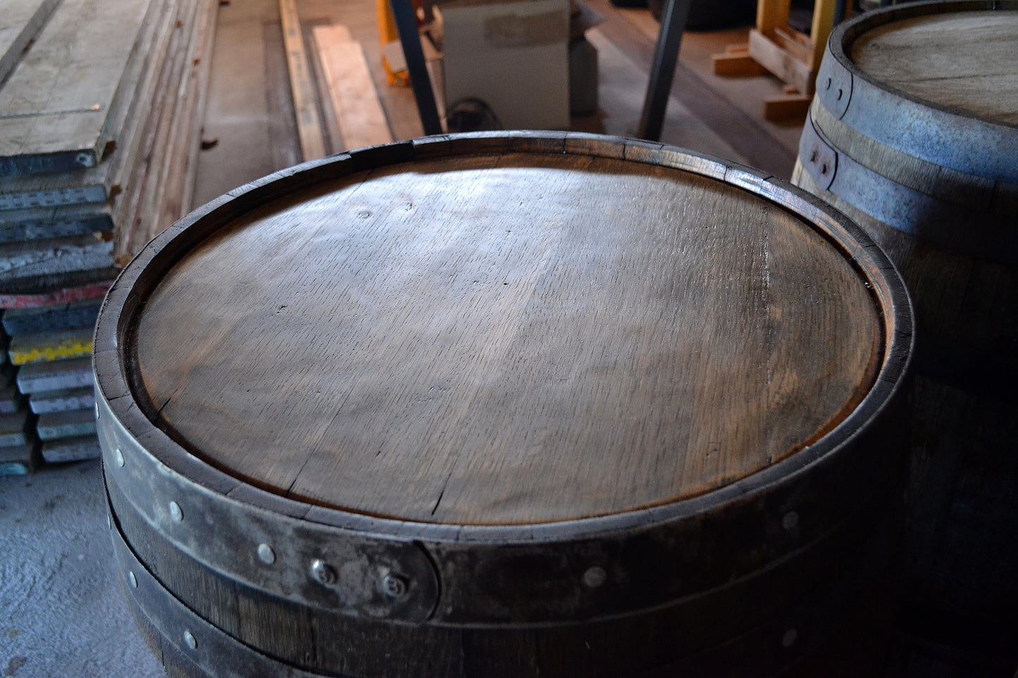 Whisky Barrel Drinks Cabinet with Bottle Rack