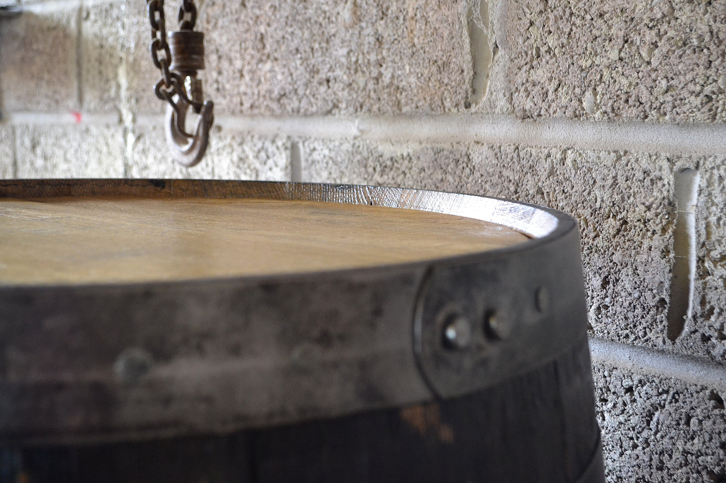 Whisky Barrel Drinks Cabinet with Shelf