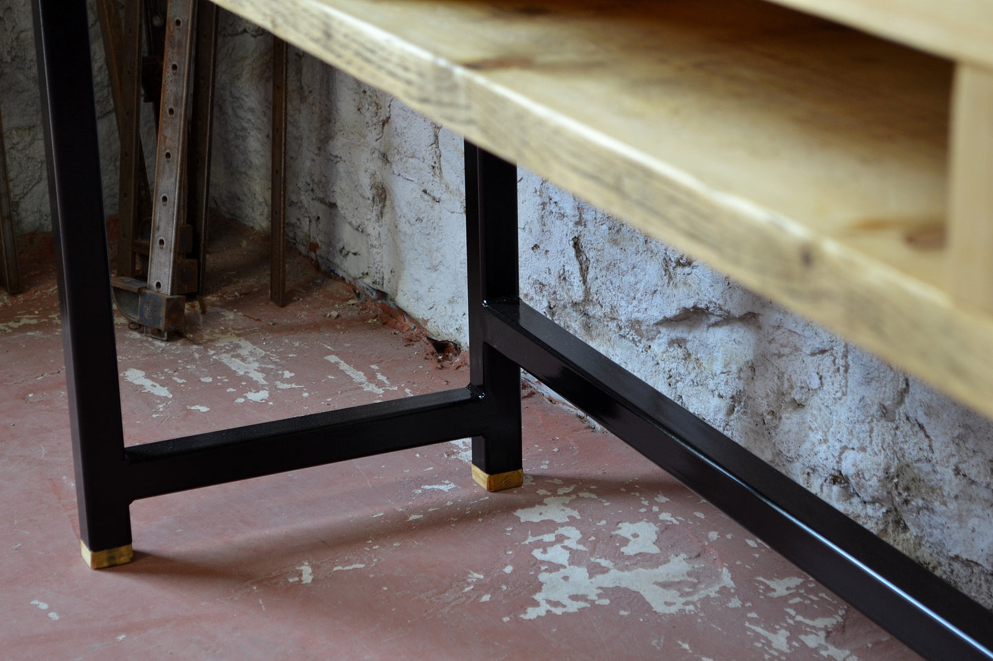 Industrial Office Desk with Storage Cubbies