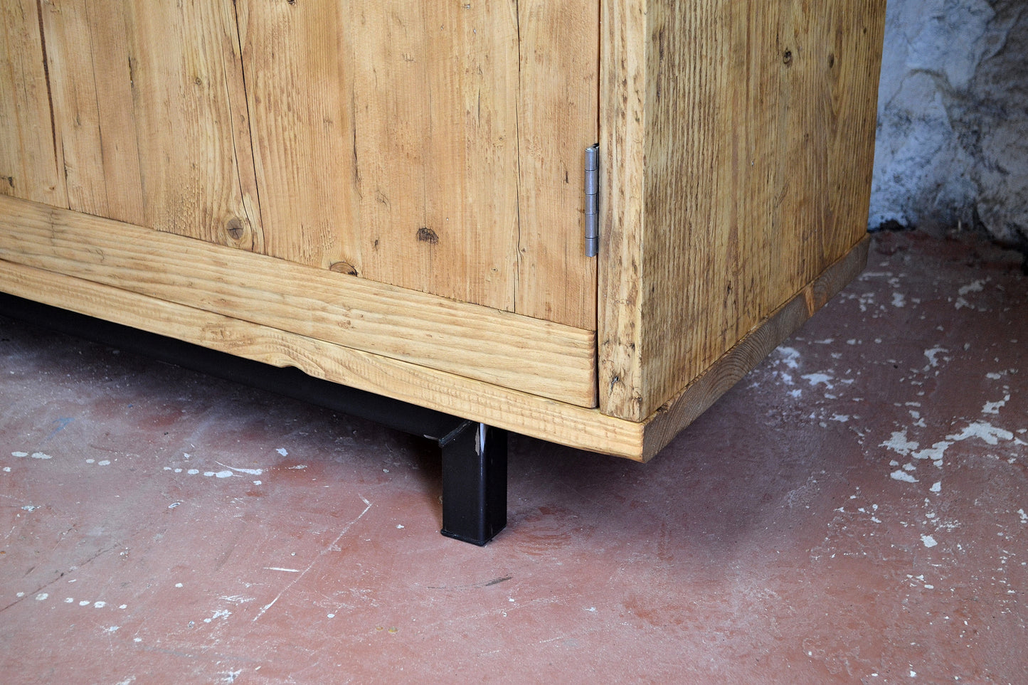 Reclaimed Wood Sideboard with Steel Base