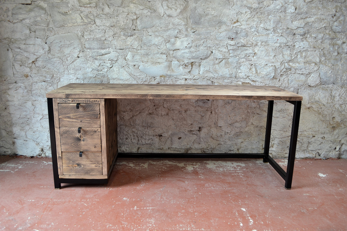 Industrial Desk with Drawers