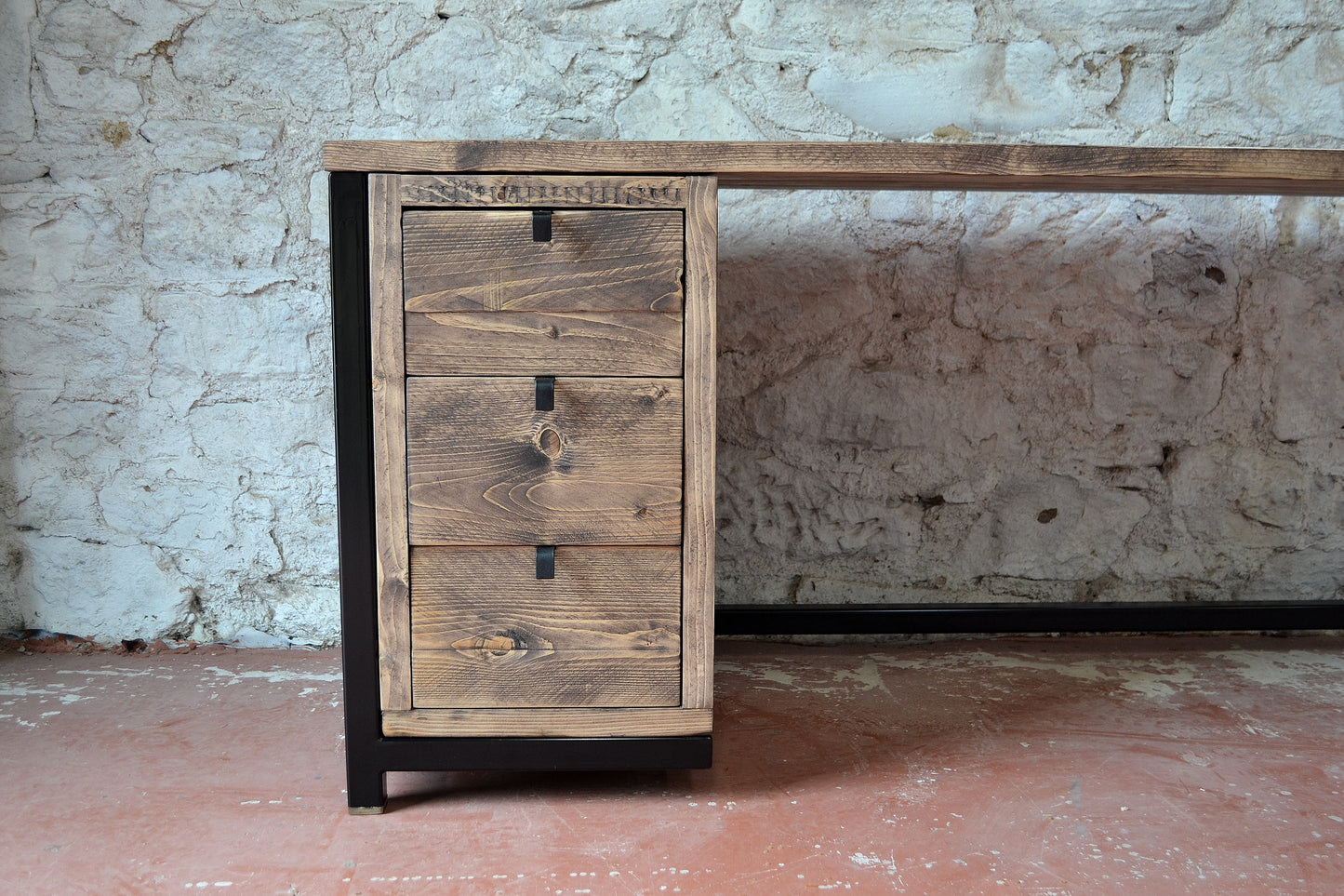 Industrial Desk with Drawers