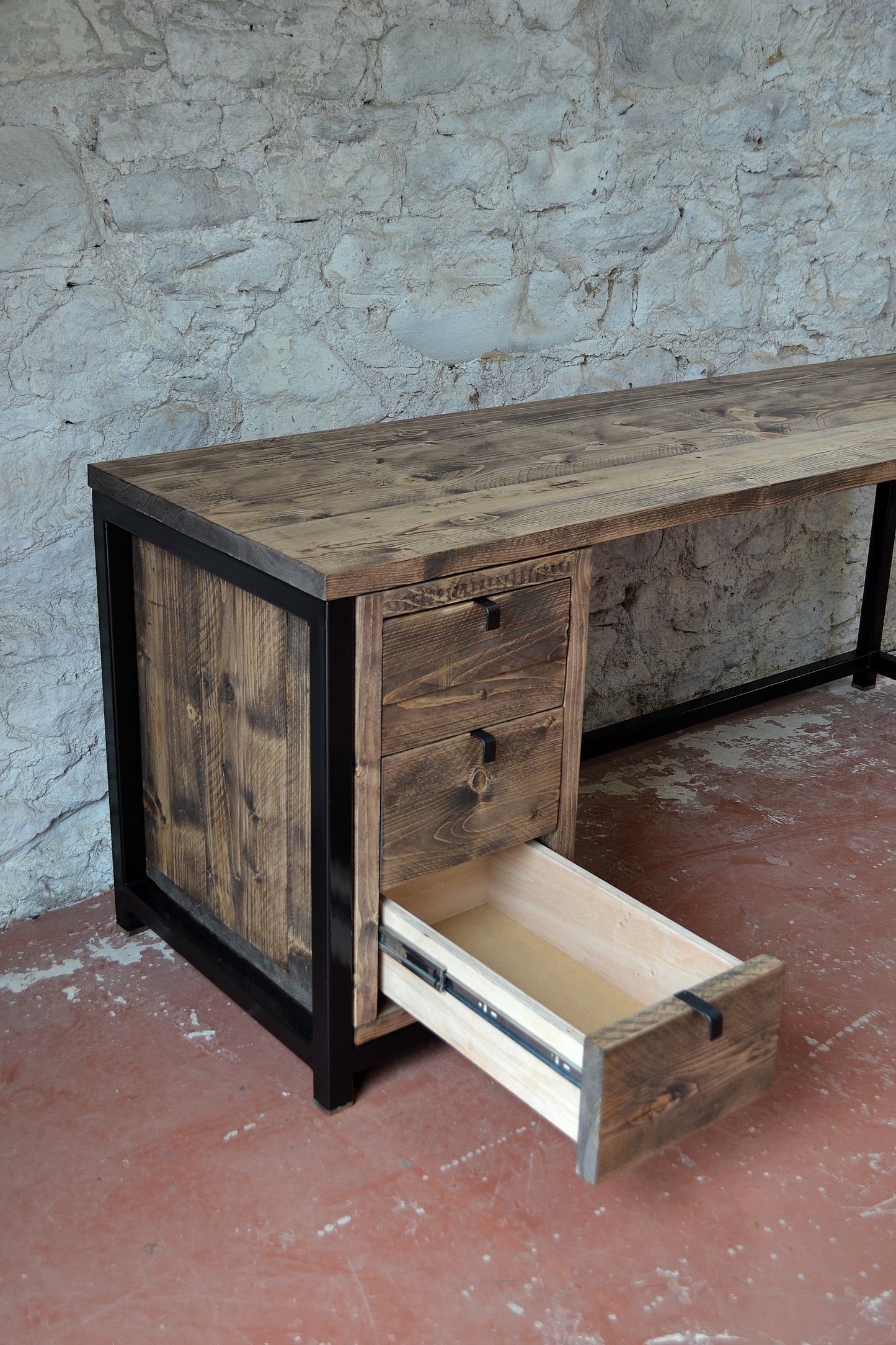 Industrial Desk with Drawers