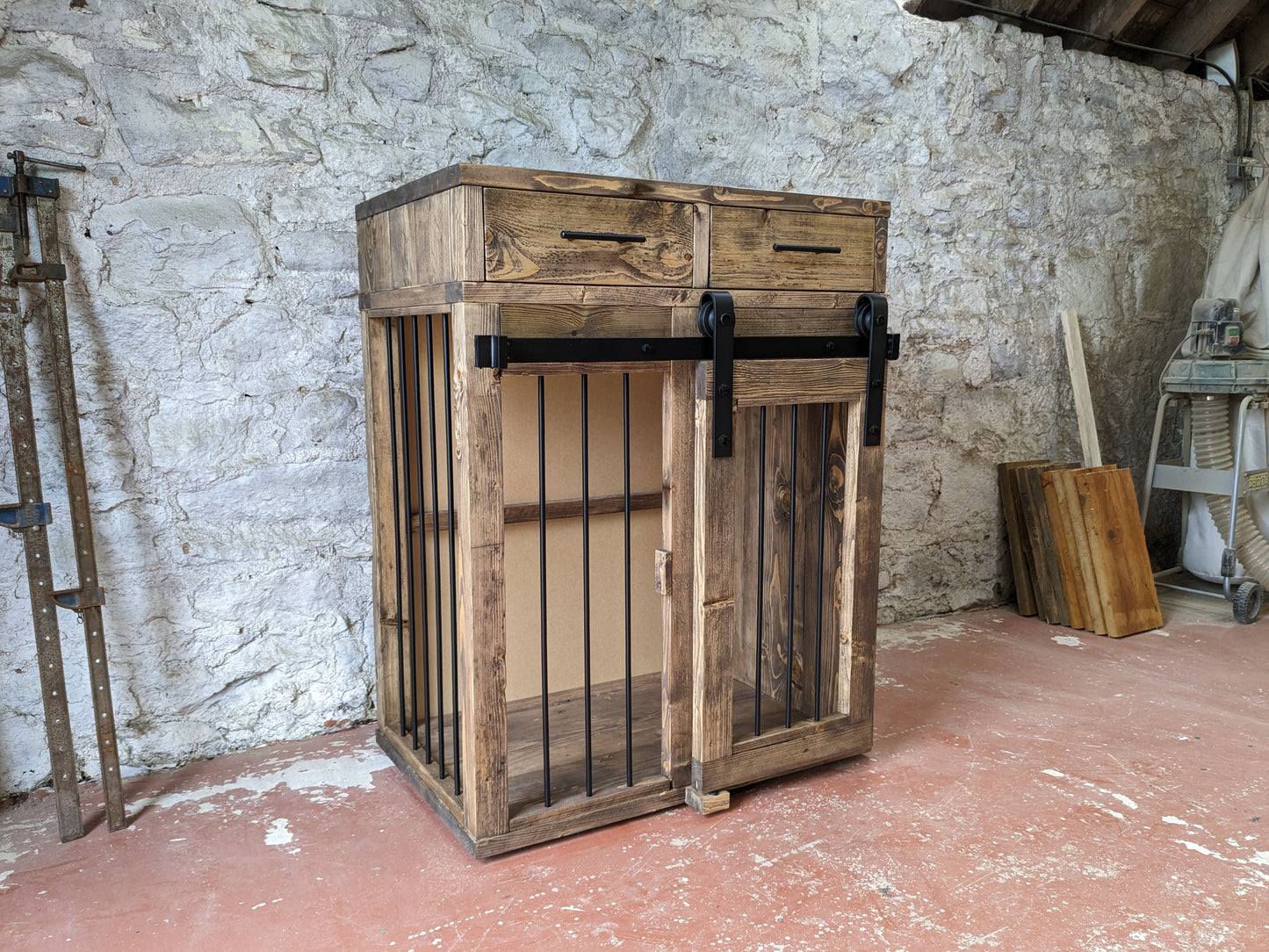 Dog Crate Sideboard with Sliding Door