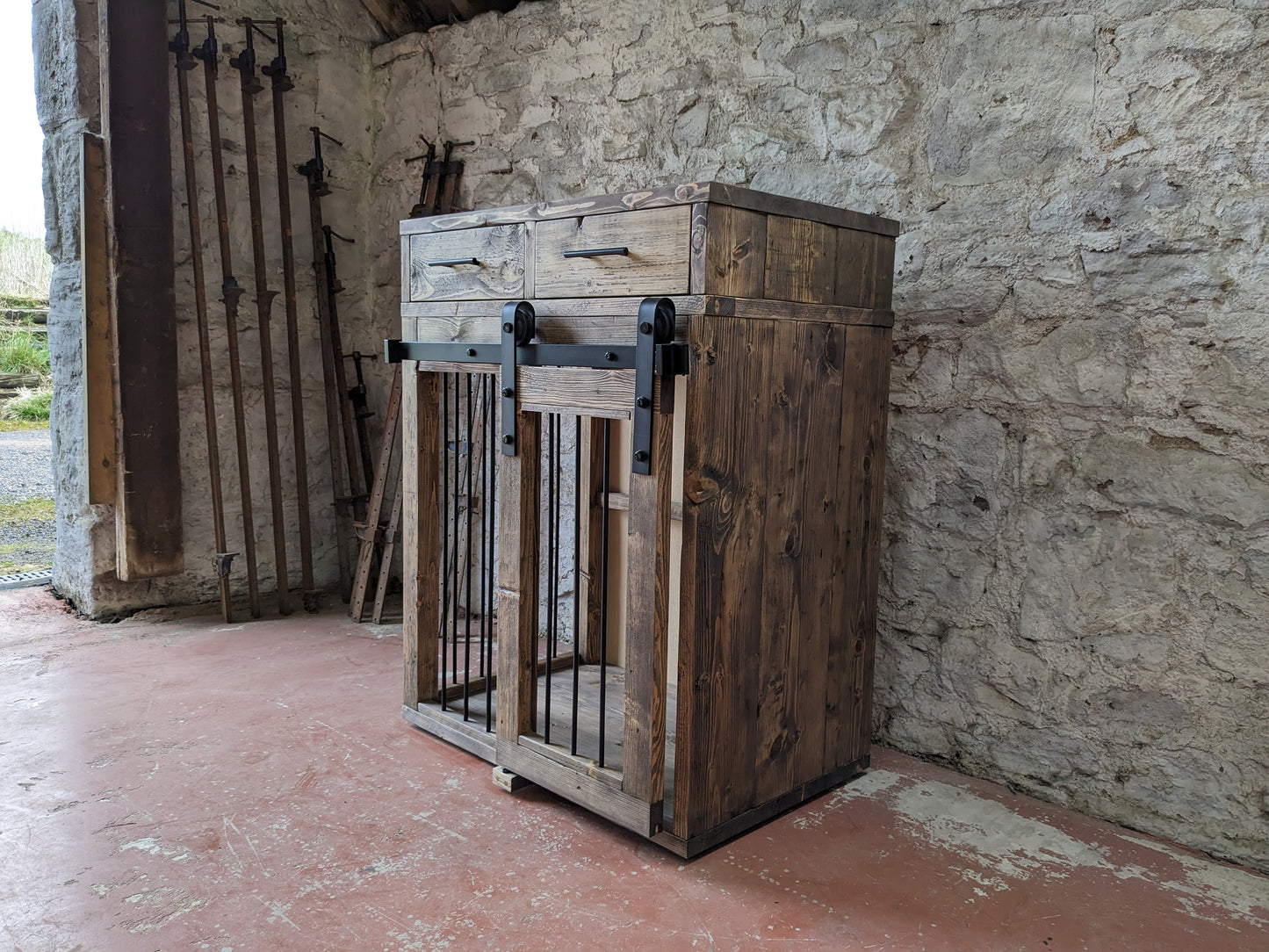 Dog Crate Sideboard with Sliding Door