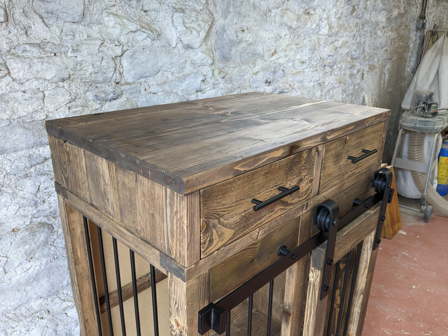 Dog Crate Sideboard with Sliding Door