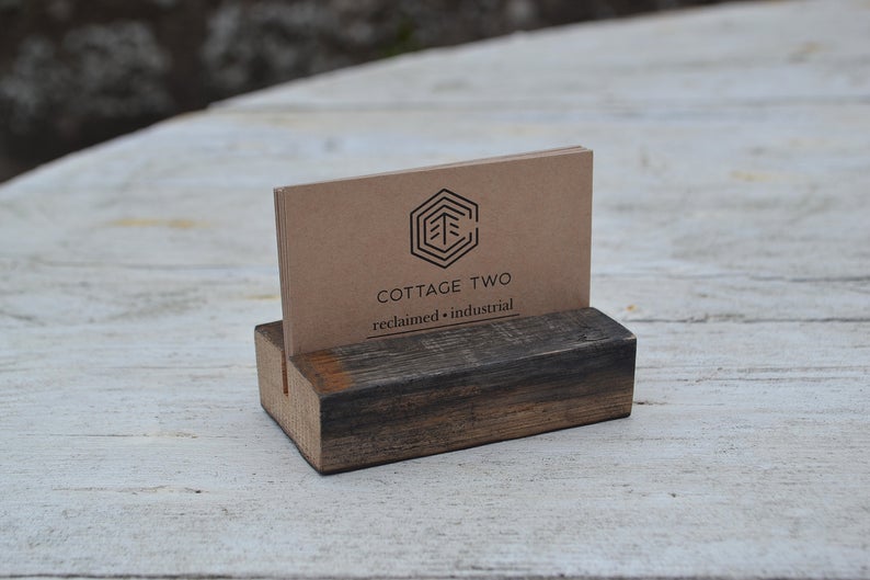 Whisky Barrel Stave Business Card Holder