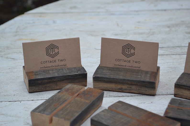 Whisky Barrel Stave Business Card Holder